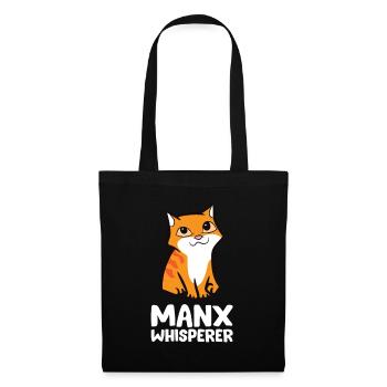 Drôle Manx Cat Mignon Manx Whisperer - Sac en tissu - noir - Devant