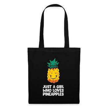 Nur ein Mädchen, das Ananas liebt - Stoffbeutel - Schwarz - Vorne