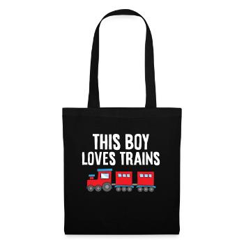 This Boy Loves Trains - Tote Bag - black - Front
