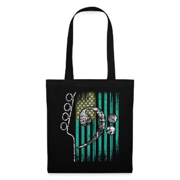 Drapeau américain avec guitare et basse clef - Sac en tissu - noir - Devant