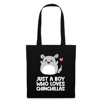 Nur ein Junge, der Chinchillas liebt - Stoffbeutel - Schwarz - Vorne