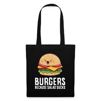 Burgers Because Salad Sucks Funny Hamburger - Tote Bag - black - Front
