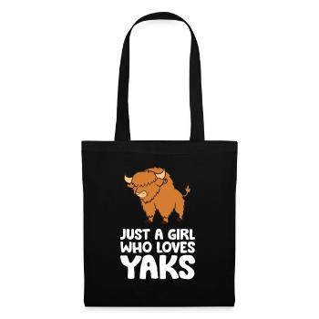 Nur ein Mädchen, das Yaks liebt - Stoffbeutel - Schwarz - Vorne
