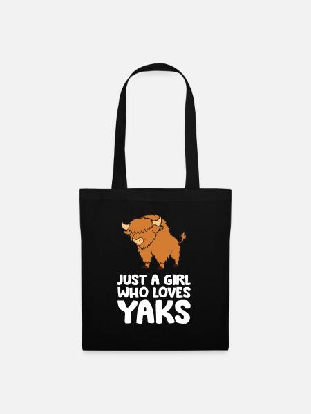 Nur ein Mädchen, das Yaks liebt - Stoffbeutel - Schwarz