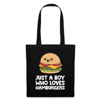 Nur ein Junge, der Hamburger liebt - Stoffbeutel - Schwarz - Vorne