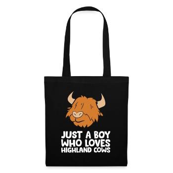 Scottish Highland Cow Juste un garçon qui aime - Sac en tissu - noir - Devant
