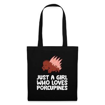 Juste une fille qui aime les porcs-épics - Sac en tissu - noir - Devant