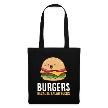 Burgers Because Salad Sucks Funny Hamburger - Tote Bag - black - Front