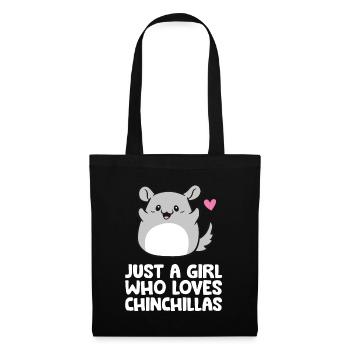 Nur ein Mädchen, das Chinchillas liebt - Stoffbeutel - Schwarz - Vorne