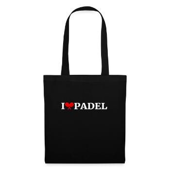Ich Liebe Padel für Padel Spieler die ihren Sport - Stoffbeutel - Schwarz - Vorne