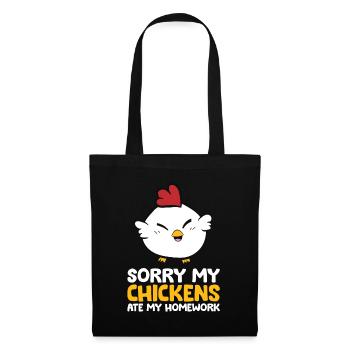 Poulet Animal désolé Mon poulet a mangé mes devoirs - Sac en tissu - noir - Devant