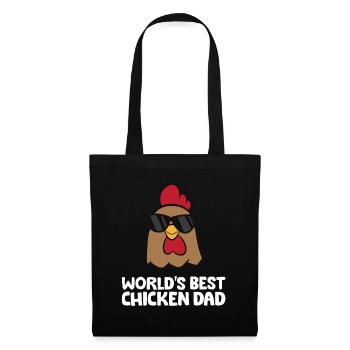 Propriétaire de poulet Papa Meilleur poulet papa du monde - Sac en tissu - noir - Devant