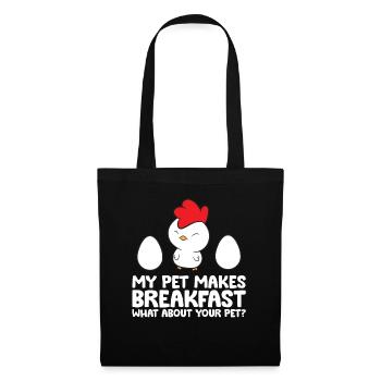 Mon animal de compagnie fait le petit déjeuner Qu’est-ce qu’il y a avec - Sac en tissu - noir - Devant