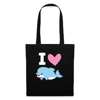 I Love Dolphins Sea Ocean Cute Dolphin - Tote Bag - black - Front