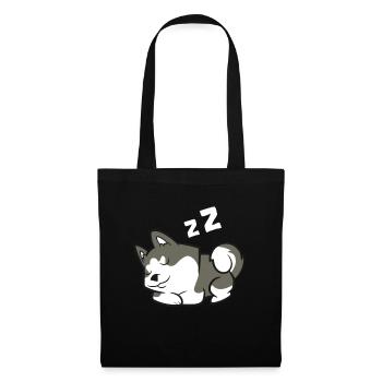 Lazy Husky Dog Sleeping Siberian Husky - Sac en tissu - noir - Devant