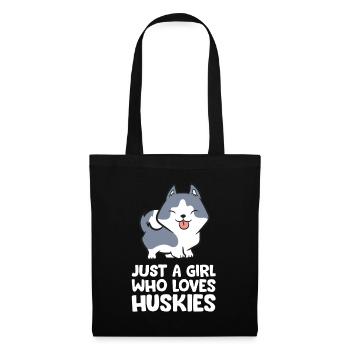 Siberian Husky Girl Just a Girl Who Loves Huskies - Tote Bag - black - Front
