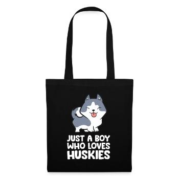 Siberian Husky Boy Just a Boy Who Loves Huskies - Tote Bag - black - Front