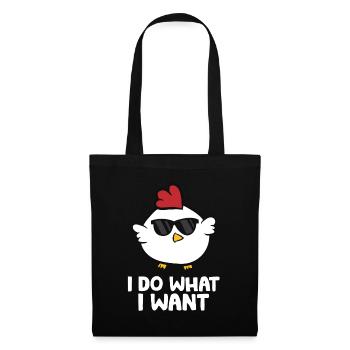 Ich mache was ich will Lustiges Huhn - Stoffbeutel - Schwarz - Vorne