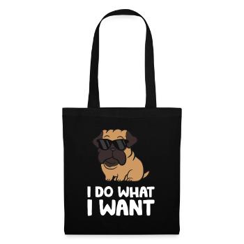 Ich mache was ich will Lustiger Mastiff Hund - Stoffbeutel - Schwarz - Vorne