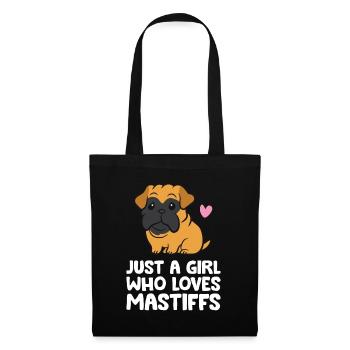 Nur ein Mädchen, das italienische Mastiffs liebt - Stoffbeutel - Schwarz - Vorne
