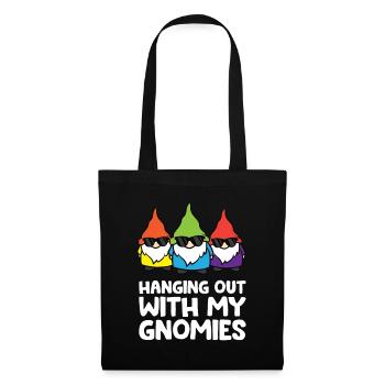 Accrocher avec mes gnomies drôle de gnome de jardin - Sac en tissu - noir - Devant