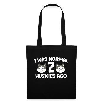 I Was Normal 2 Huskies Ago Siberian Husky Dog - Tote Bag - black - Front