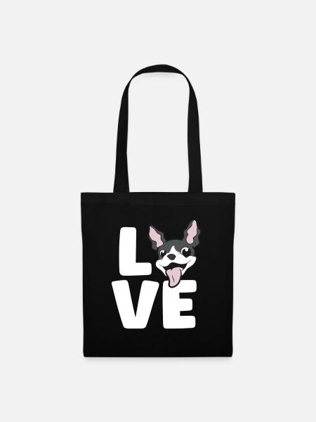 Boston Terrier Hundehalter Liebe Boston Terrier - Stoffbeutel - Schwarz