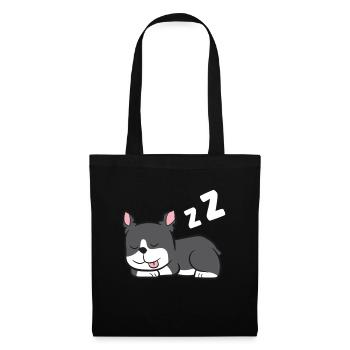 Boston Terrier Lazy Cute Sleeping Boston Terrier - Tote Bag - black - Front