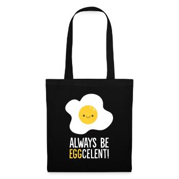 Toujours être Eggcelent Petit déjeuner Miroir Oeuf - Sac en tissu - noir - Devant