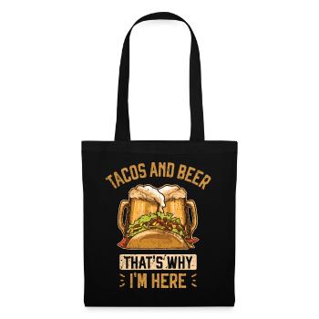 Tacos et bière Tacos et bière Cuisine mexicaine - Sac en tissu - noir - Devant
