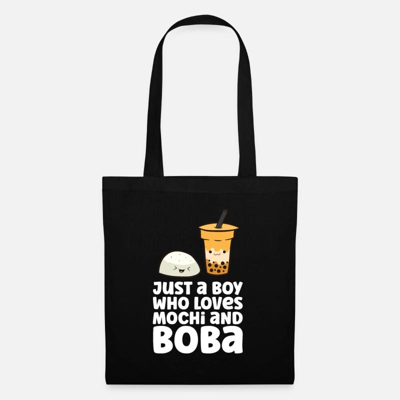 Nur ein Junge, der Mochi und Boba liebt - Stoffbeutel - Schwarz