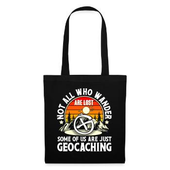 Geocache Geocaching Geocacher - Stoffbeutel - Schwarz - Vorne