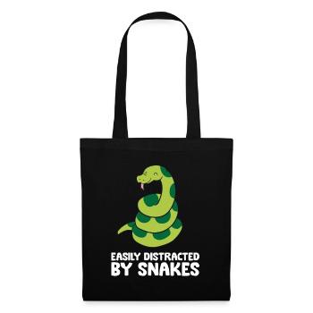 Facilement distrait par les serpents - Sac en tissu - noir - Devant
