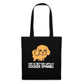 La vie est meilleure avec un cocker épagneul - Sac en tissu - noir - Devant
