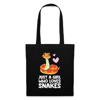 Just a Girl Who Loves Snakes Cute Snake - Stoffbeutel - Schwarz - Vorne