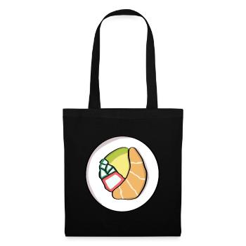 Lustige Sushi Rolle Halloween Kostüm - Stoffbeutel - Schwarz - Vorne