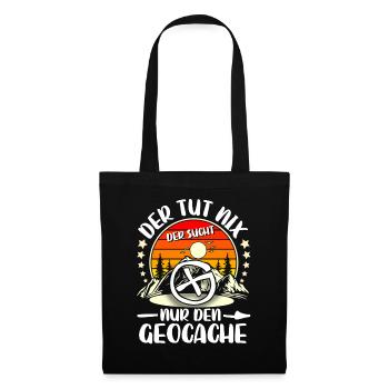 Geocaching Geocacher Geocache - Stoffbeutel - Schwarz - Vorne