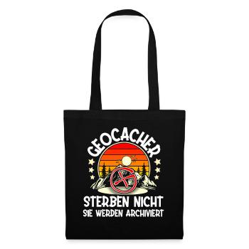 Geocaching Geocacher Geocache - Stoffbeutel - Schwarz - Vorne