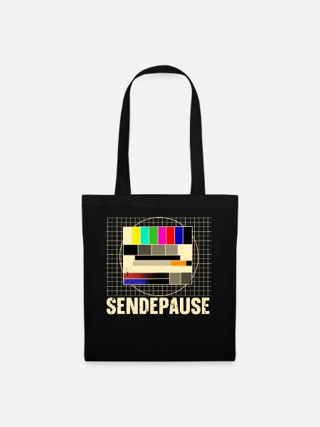 Testbild Sendepause - Stoffbeutel - Schwarz