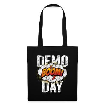 Boom Demo Day für die Baustelle - Stoffbeutel - Schwarz - Vorne