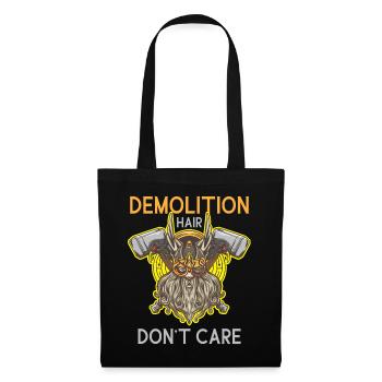 Demolition Hair Dont Care Wikinger mit Helm, Bart - Stoffbeutel - Schwarz - Vorne