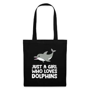 Juste une fille qui aime les dauphins Drôles de grands dauphins - Sac en tissu - noir - Devant