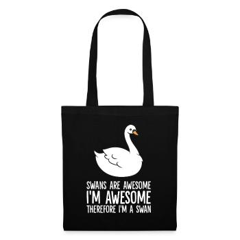 Les cygnes sont géniaux. Je suis génial Donc je suis un - Sac en tissu - noir - Devant