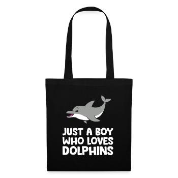 Juste un garçon qui aime les dauphins Grand dauphin - Sac en tissu - noir - Devant
