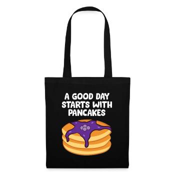 Crêpes pour le petit déjeuner Une bonne journée commence par - Sac en tissu - noir - Devant