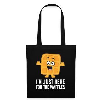 Je ne suis là que pour les gaufres - Sac en tissu - noir - Devant