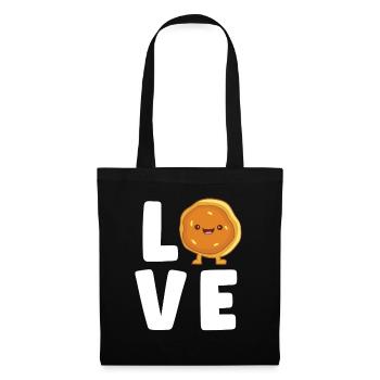 Amateur de crêpes Kawaii Breakfast Food Crêpe mignonne - Sac en tissu - noir - Devant