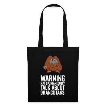 L’avertissement peut parler spontanément des orangs-outans - Sac en tissu - noir - Devant