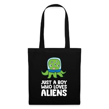 Just a Boy Who Loves Aliens - Tote Bag - black - Front