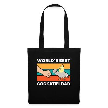 Cockatiel Parrot Papa Meilleur du monde - Sac en tissu - noir - Devant